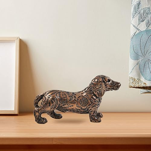 Miniatura 5 de SIMON'S SHOP Figuras de perro salchicha de 8 pulgadas, estatua de perro de bronce, escultura de cachorro, decoración de perro Wiener, regalos para