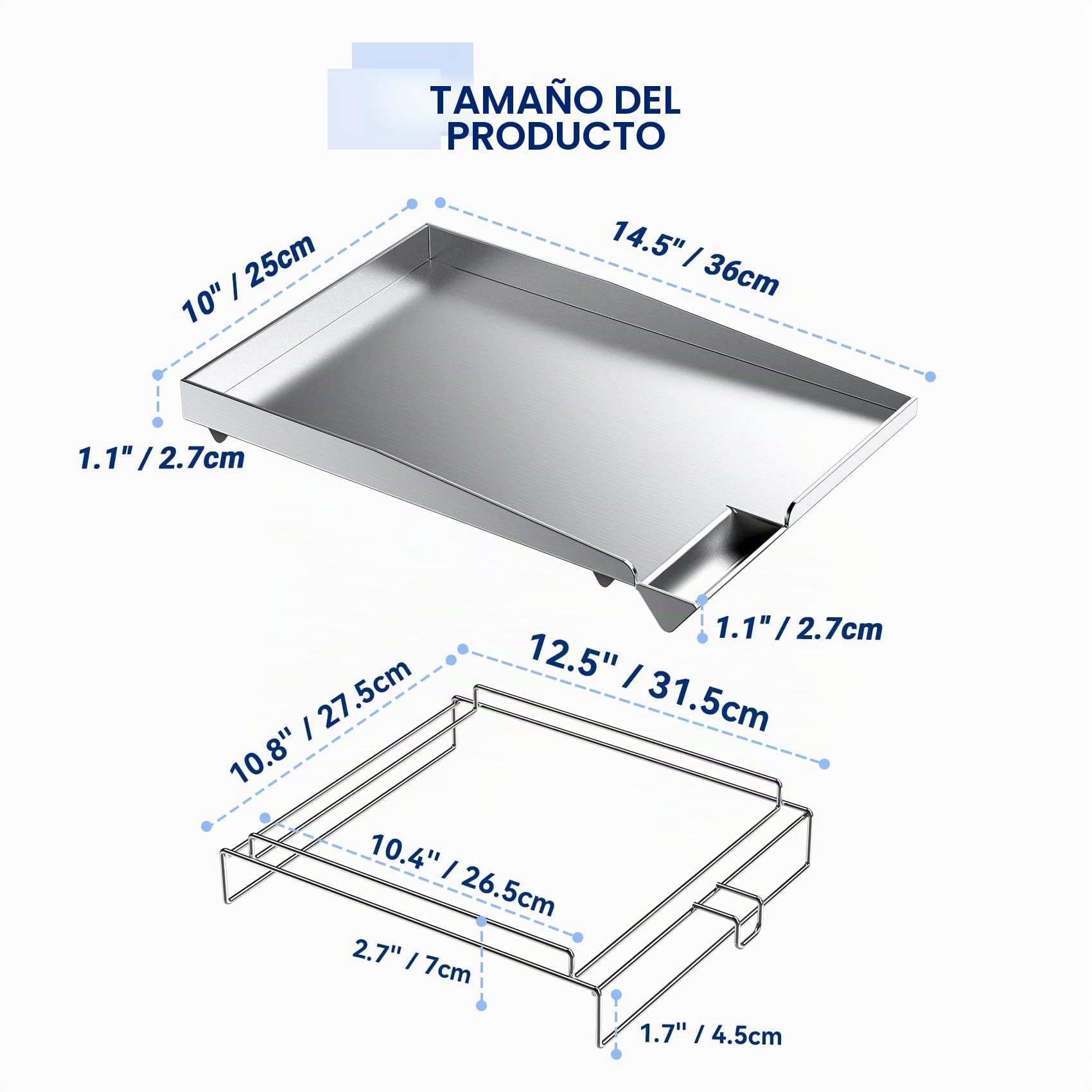 onlyfire Plancha Universal de Acero Inoxidable para Quemador Lateral, para Casi Todas Las Parrillas de Gas