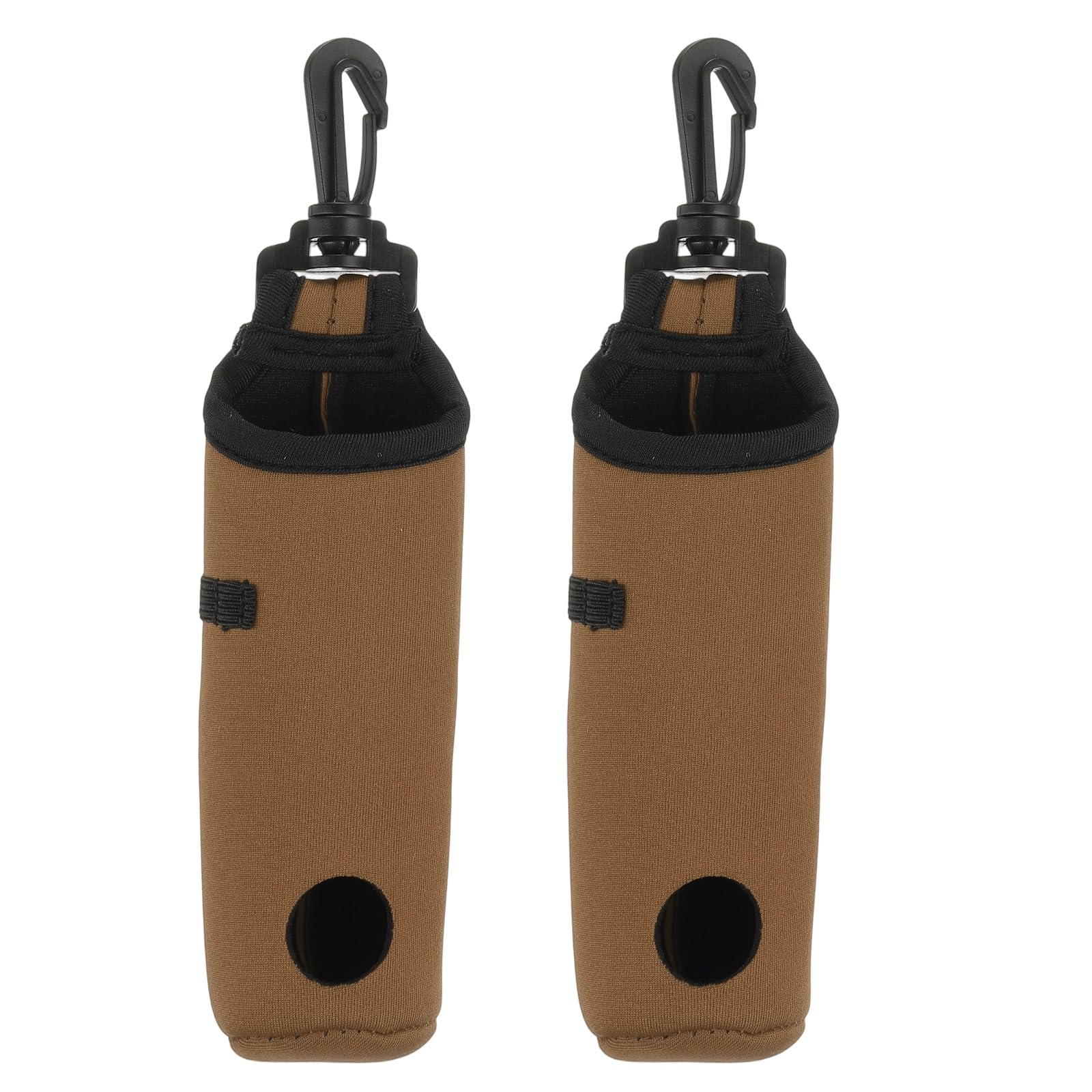 Uxcell 2 Pack Golf Ball Carry Bag, Waist-Mounted Storage Bag Neoprene Golf Tee Holder Pouch with Lightweight Hook for Men and Women, Khaki — image 1
