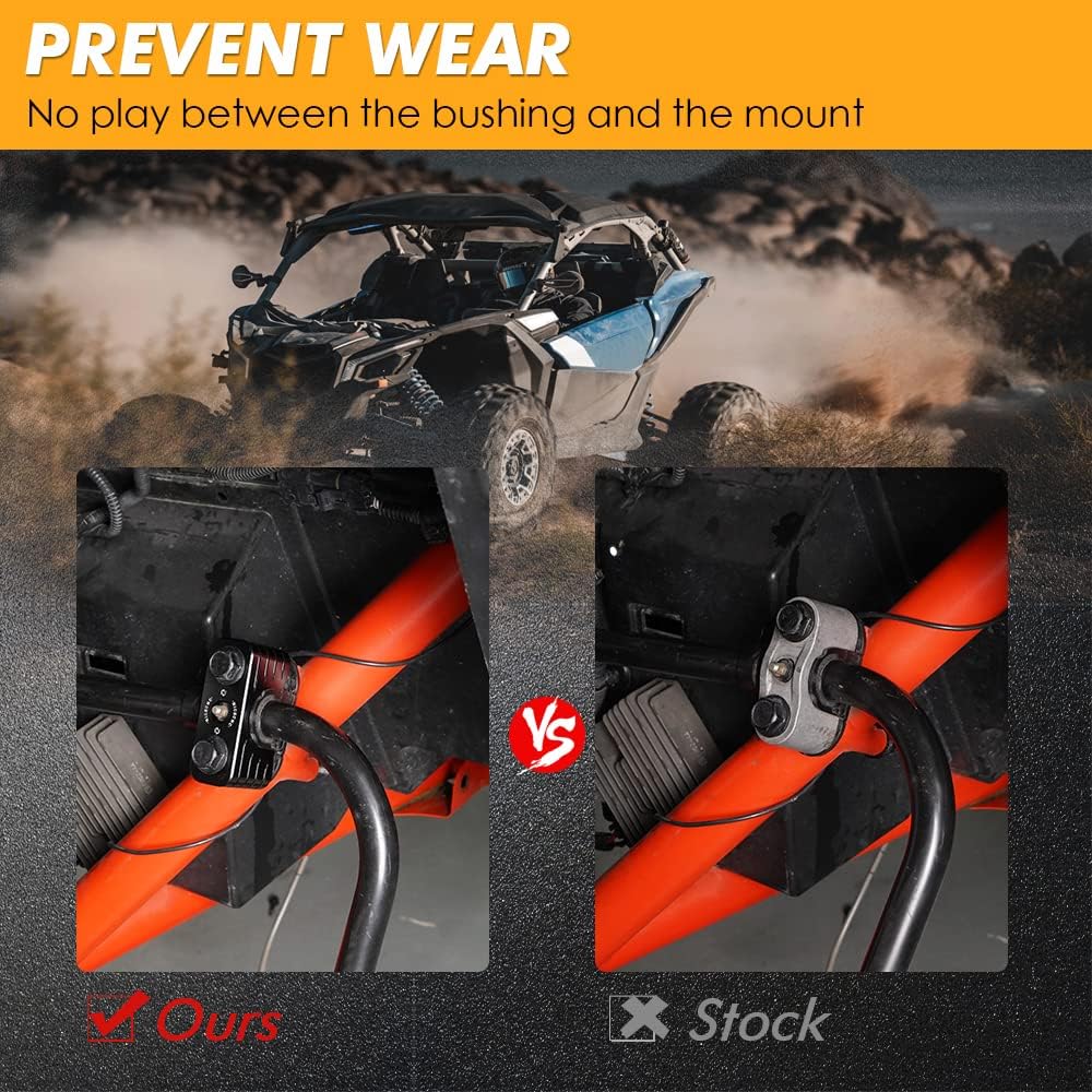 NICECNC Rear Sway Bar Bracket Compatible with CAN AM Maverick X3 900 R RR Max R 2017-2022 RR Aluminum Replacement for 706002303, Black