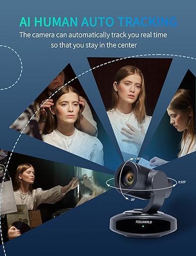 Miniatura 4 de FEELWORLD Cámara 4K PTZ AI Auto-Tracking, zoom óptico 10X USB3.0 LAN HDMI Cámara de transmisión en vivo para Iglesia Videoconferencia Trabajos de