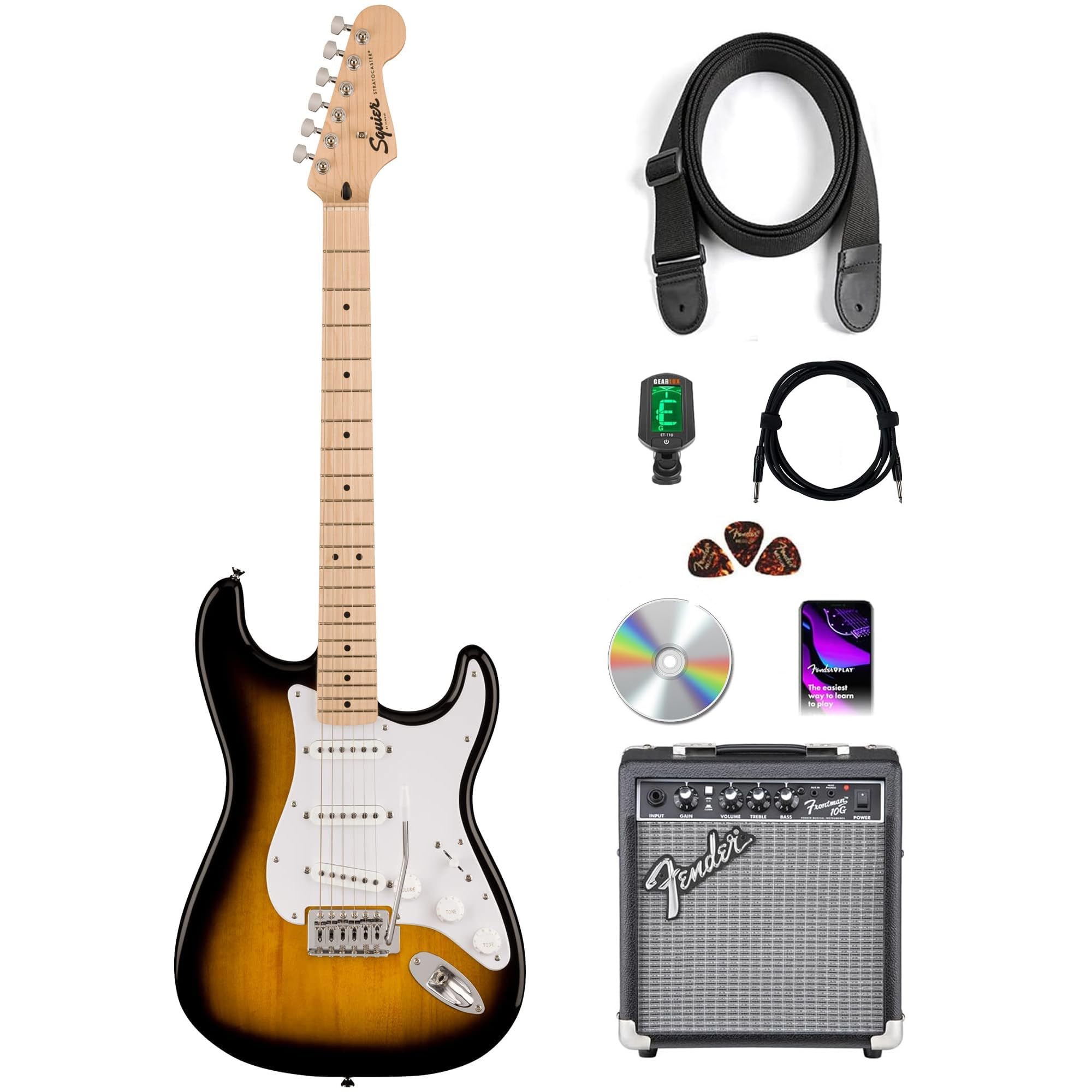 Amazon.com: Fender Squier Sonic Stratocaster - 2-Color Sunburst