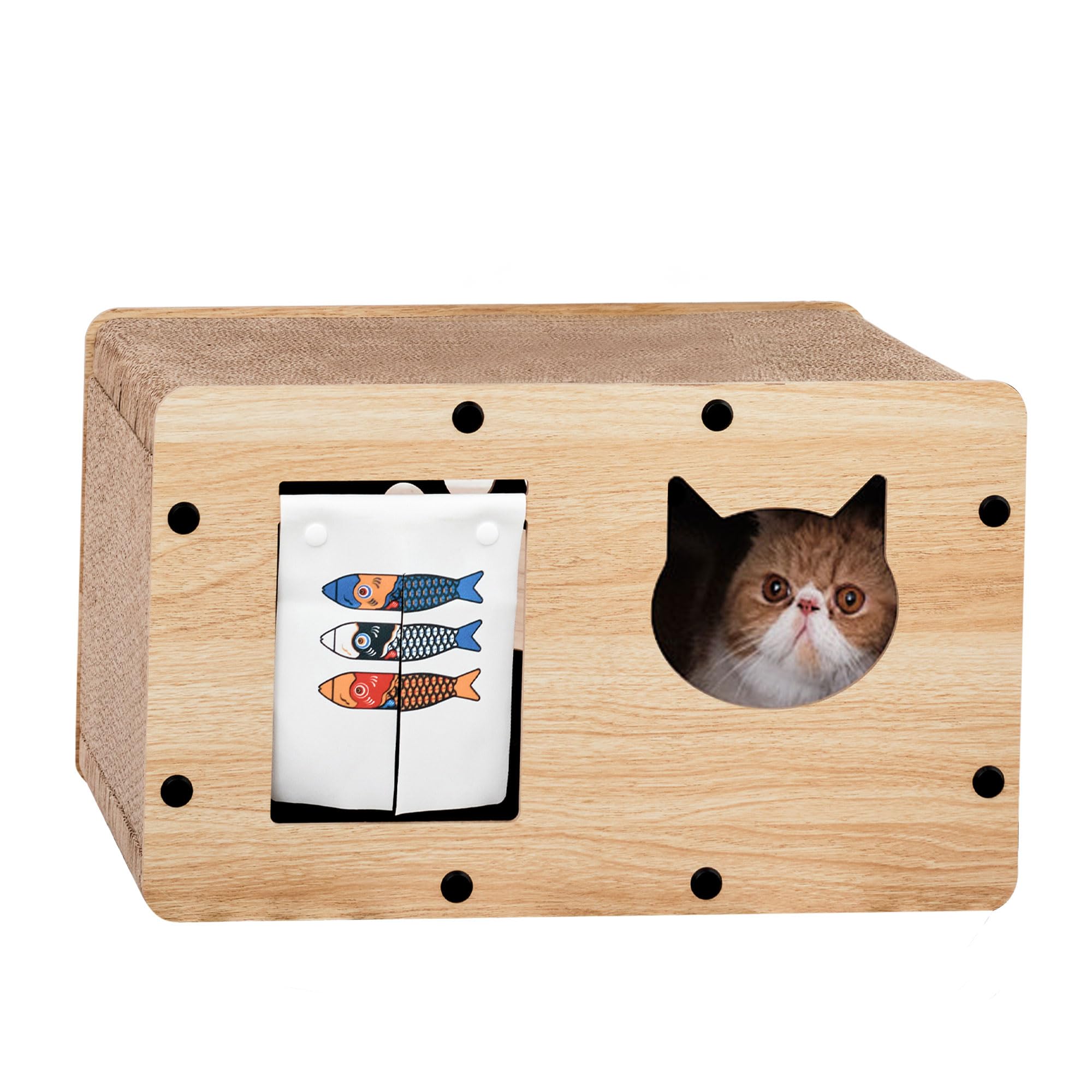 ぱっきんキャットハウス Happydays キャットハウスロング (10765) 爪とぎ 猫用 Anikitty ( 再生