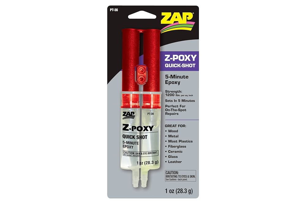 Amazon.com: ZAP Glue Z-Poxy 5-Minute Quick Shot Epoxy, 1 oz