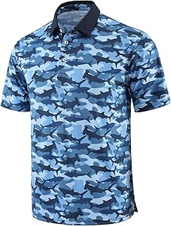 Men's Golf Polo Shirts Dry Fit Comfort Stretch Casual Shirt Short Sleeve Perfomance Moisture