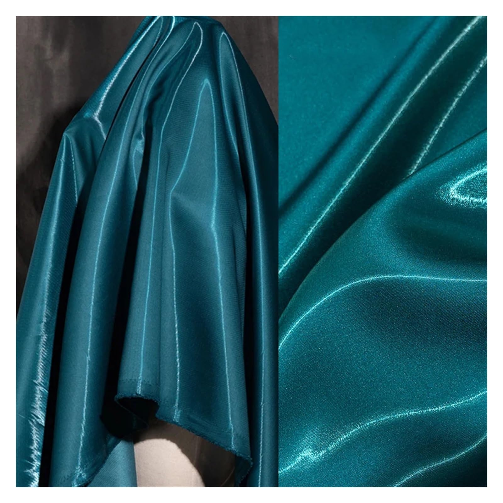 Satin Fabric Multi-Color Liquid Satin Reflective Crystal Fabric Smooth Sparkle Stiff Material for Craft(Color 34)