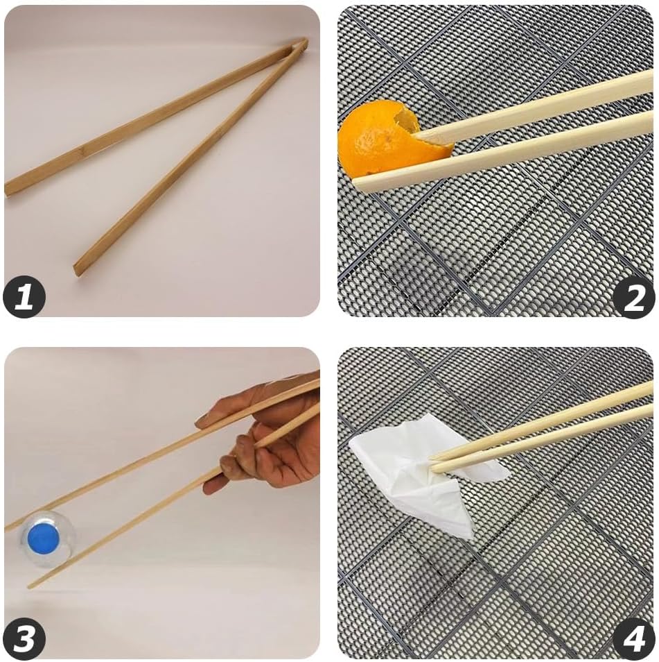 GLEAVI Extended Trash Picker Grabber Tool 18In Bamboo Litter Picker for Outdoor Cleanup and Hard-to-Reach Trash Collection