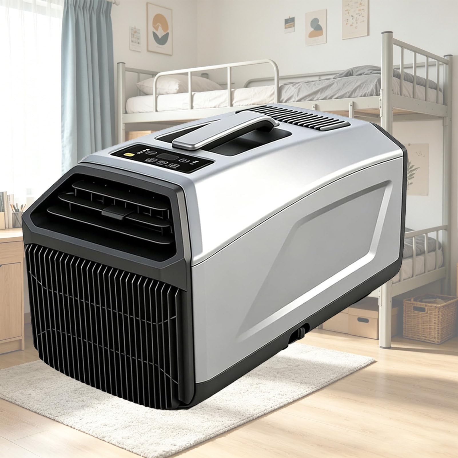 Pvxa Portable Air Conditioners for Small Rooms, 4500BTU Cooling Camping AC Unit, 400W Quiet Camping AC Unit, Cools up to 86 sq ft, Low Power Consumption, for Tent Grey-1500W