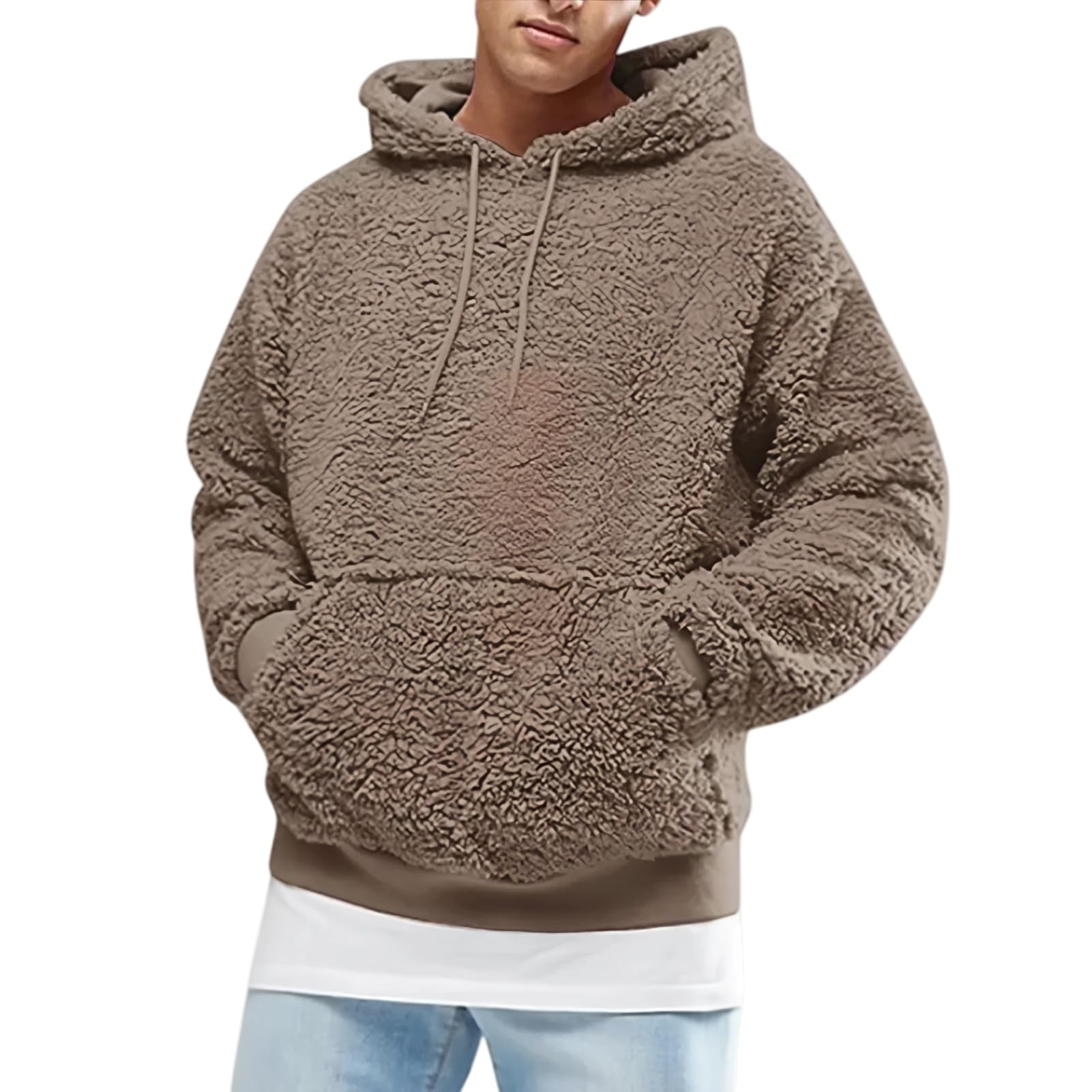 Jesień Zima Męskie Topy Sweter Z Kapturem Moda Solidne Ciepłe Bluzy Streetwear W Bluzy Z Kapturem Ubrania Męskie