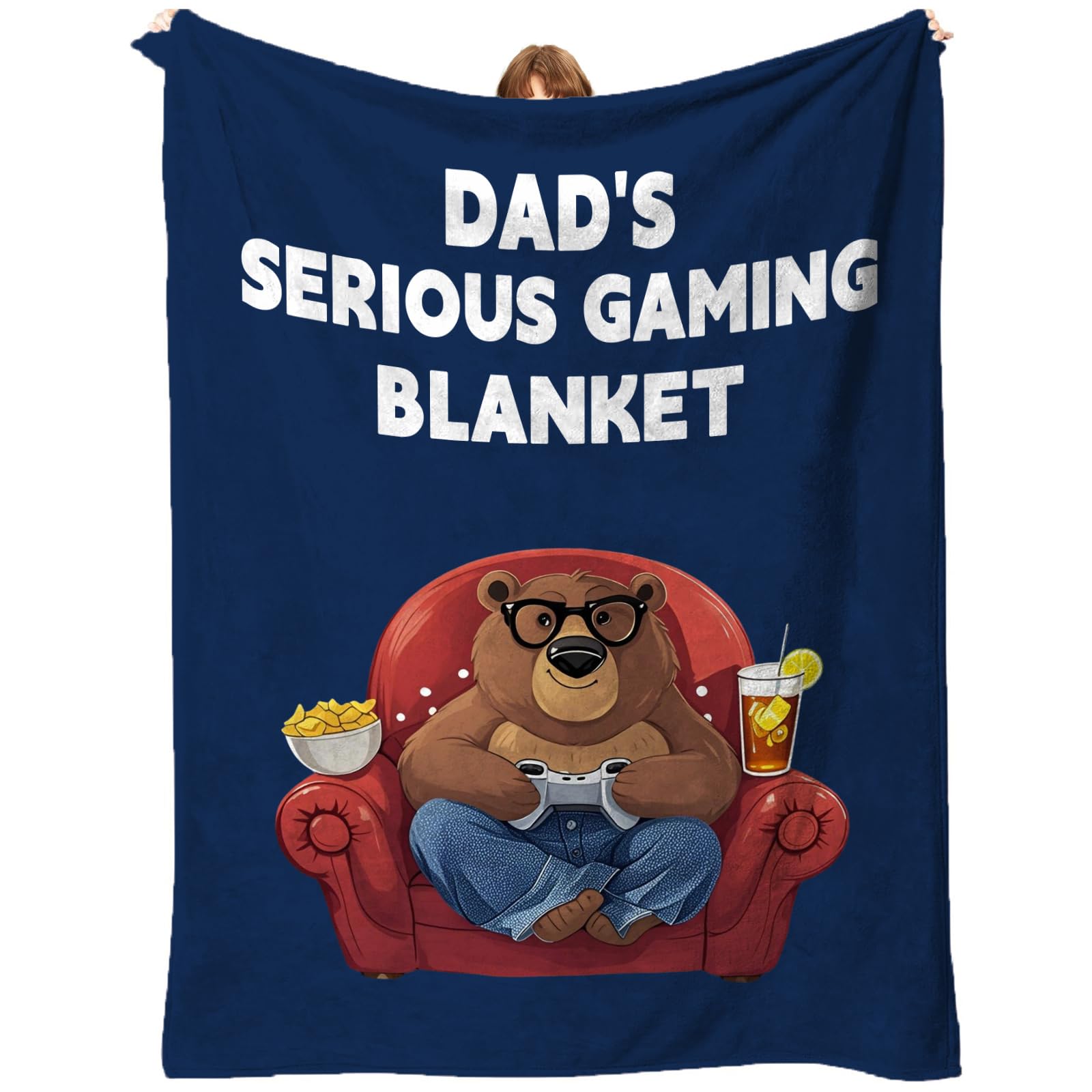 YUAOEUR Dad Birthday Gifts Blanket - Thick and Warm, Fluffy Flannel & Soft Blankets for Bed and Couch Throw Size 50x60 Inch