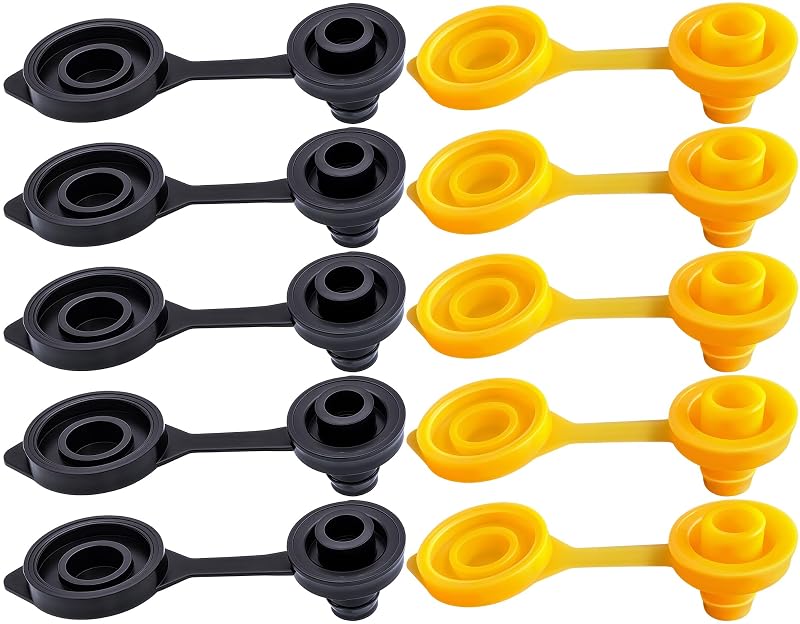 Kit de Tampas de Respiro para Galão, Plástico, 5 Pretas e 5 Amarelas, 10 peças MEAJOO