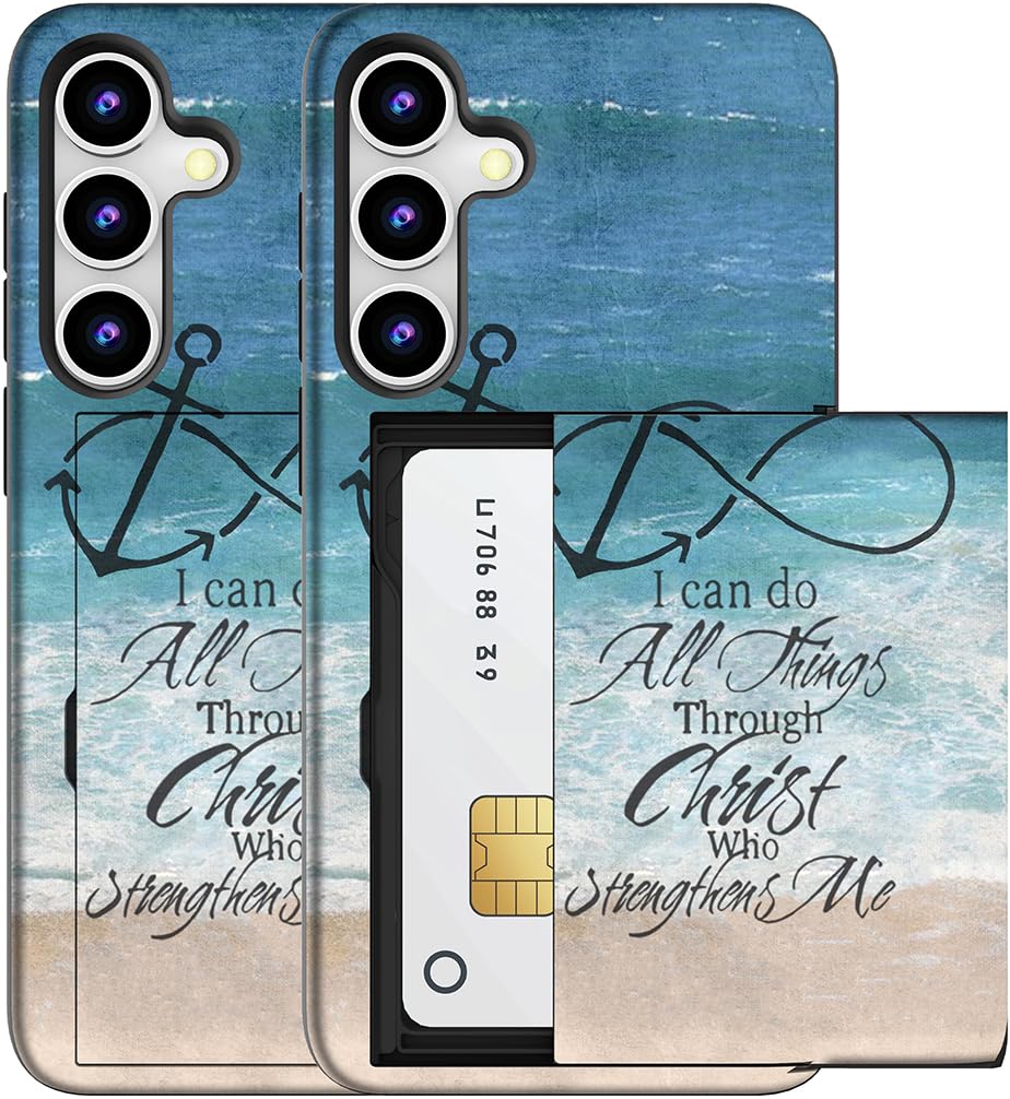 MUQR Compatible for Samsung Galaxy S25+ Plus / S24+ Plus Case with Card Holder Cute - Kawaii Design Military-Grade Drop Protection Rugged Wallet Cases