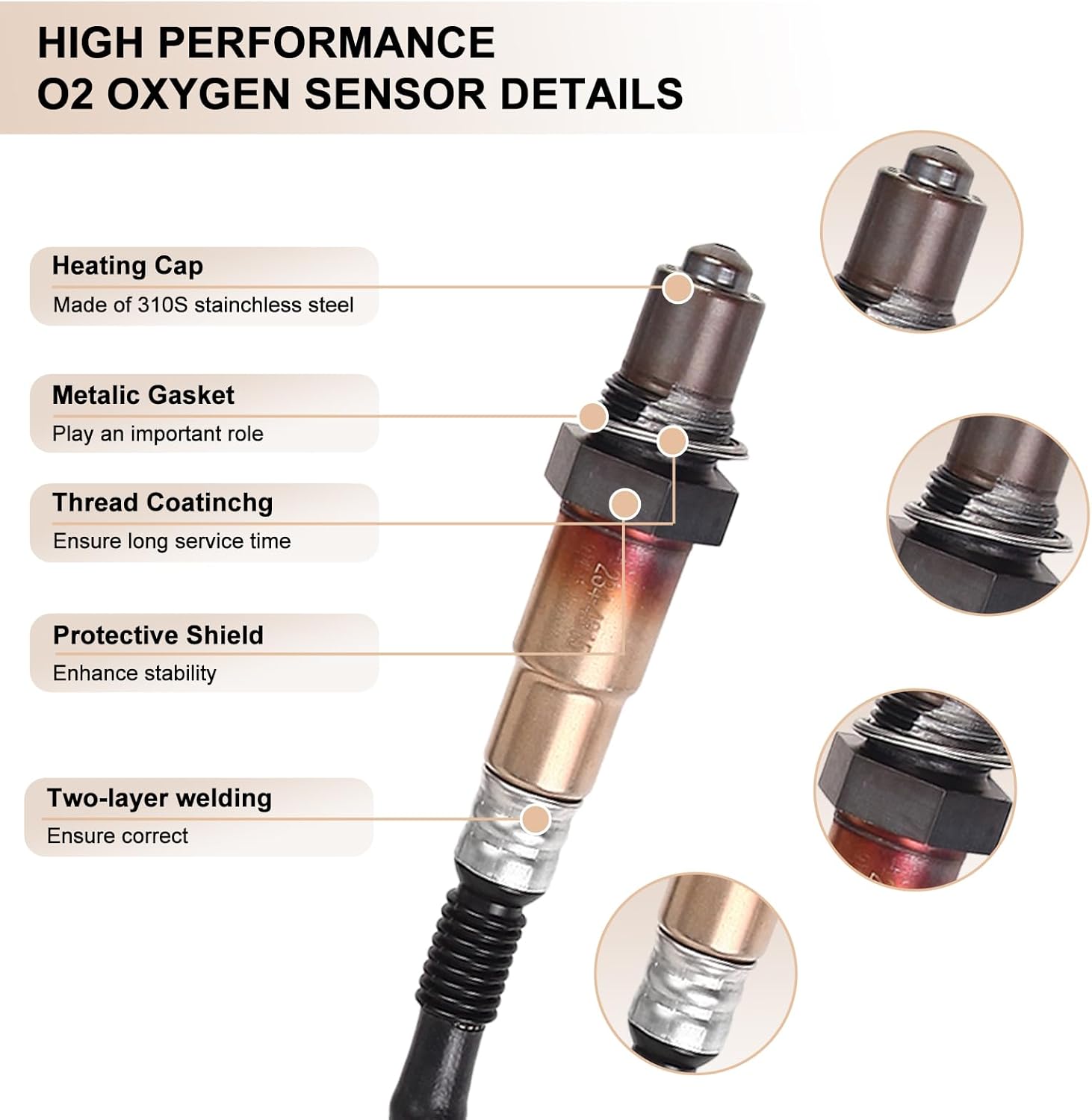 Oxygen O2 Sensor Upstream and Downstream Fits for Chevy Traverse, for GMC Acadia, for Buick Enclave LaCrosse, for Saturn Outlook 3.6L V6 2009-2011, Replace 234-4815, 12607333, 234-4816, 12567072 4Pcs