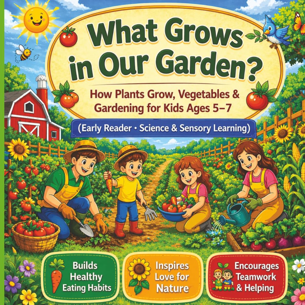 What Grows in Our Garden?: How Plants Grow, Vegetables & Gardening for Kids Ages 5–7 (Early Reader • Science & Sensory Learning)