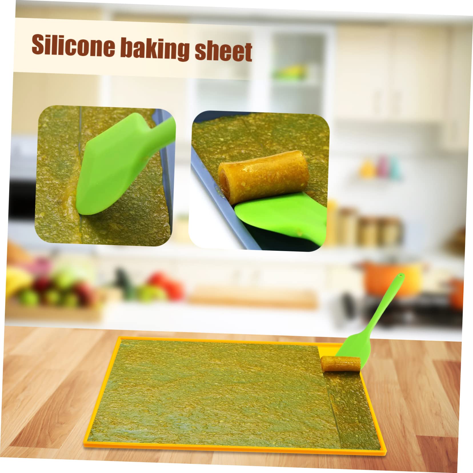 PRETYZOOM Antihaft Silikon Backmatte mit Spatel Wiederverwendbar und Leicht zu Reinigen für Backofen und Küche