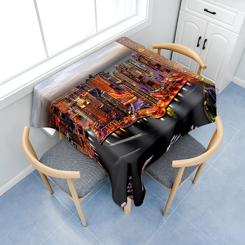Nappe de décoration extérieure de la maison imprimé 3D ville pour repas de jardin