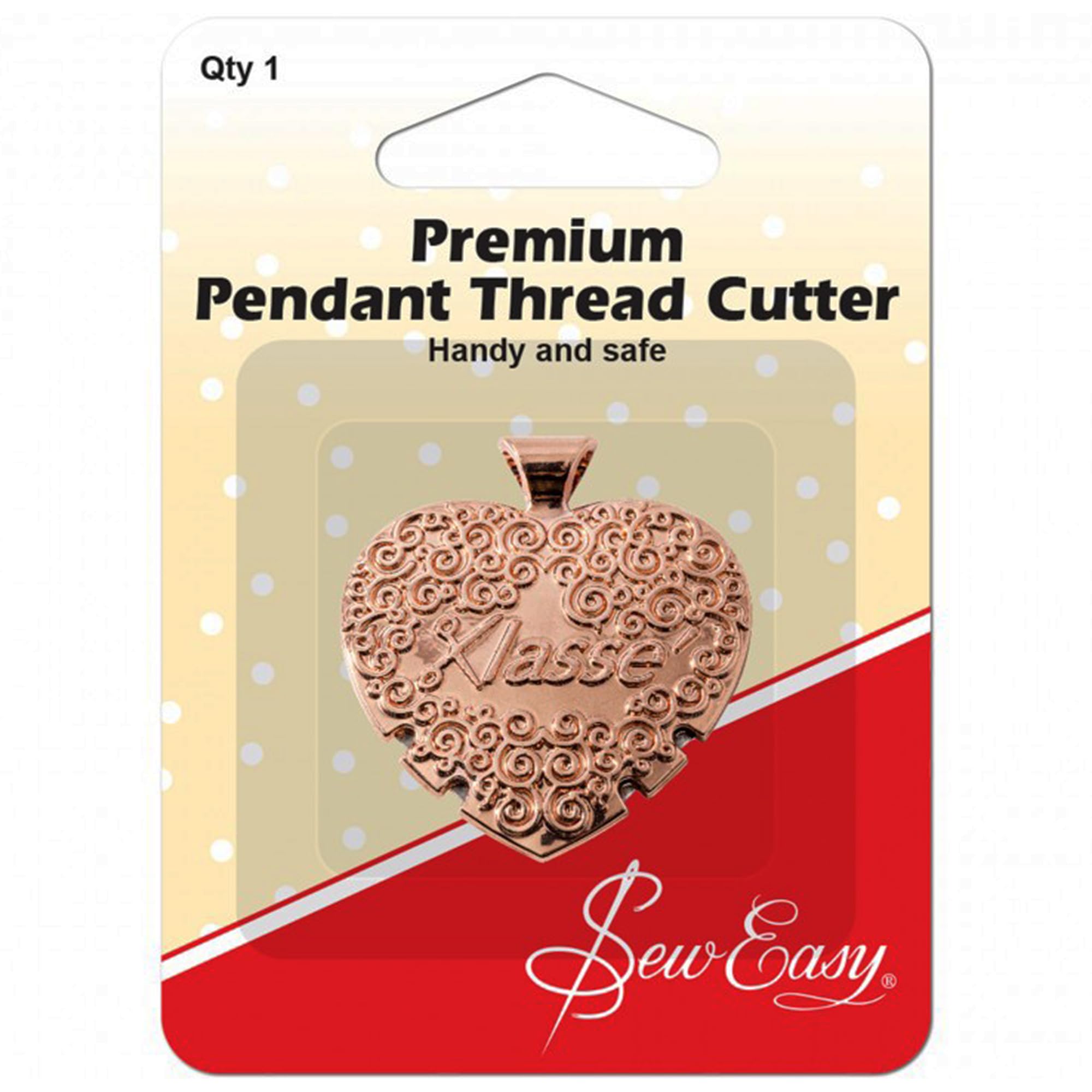 Sew Easy Pendant Thread Cutter – Snip Sewing & Embroidery Thread for Sewing Quilting Dressmaking Tailoring – Rose Gold Heart