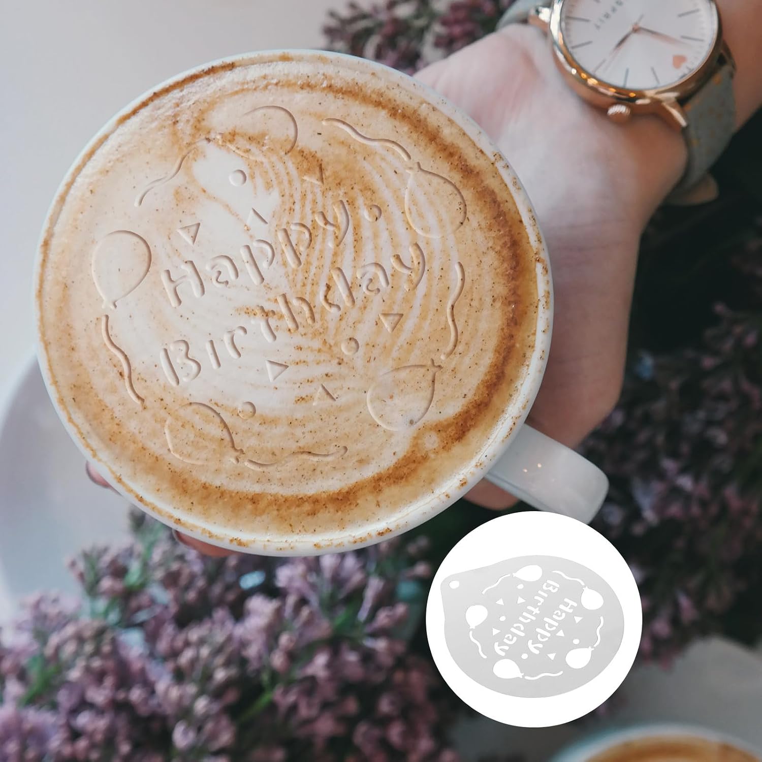 Stainless Steel Coffee Stencil for Latte and Chocolate Baking, Easy to Clean and Space-Saving Cake Decorating Tool, for Coffee Making and Espresso Lovers