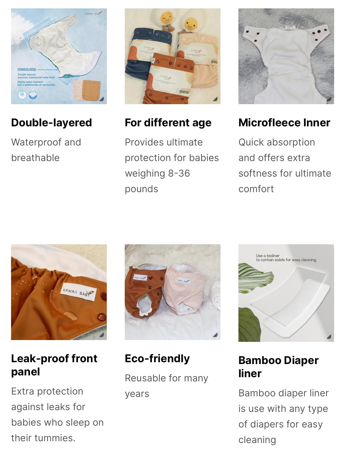 KaWaii Baby Little Pink Flower Gift Pack- 12 One Size Cloth Diapers + 24 One Size Stay Dry Diaper Inserts Newborn Thru Potty Training