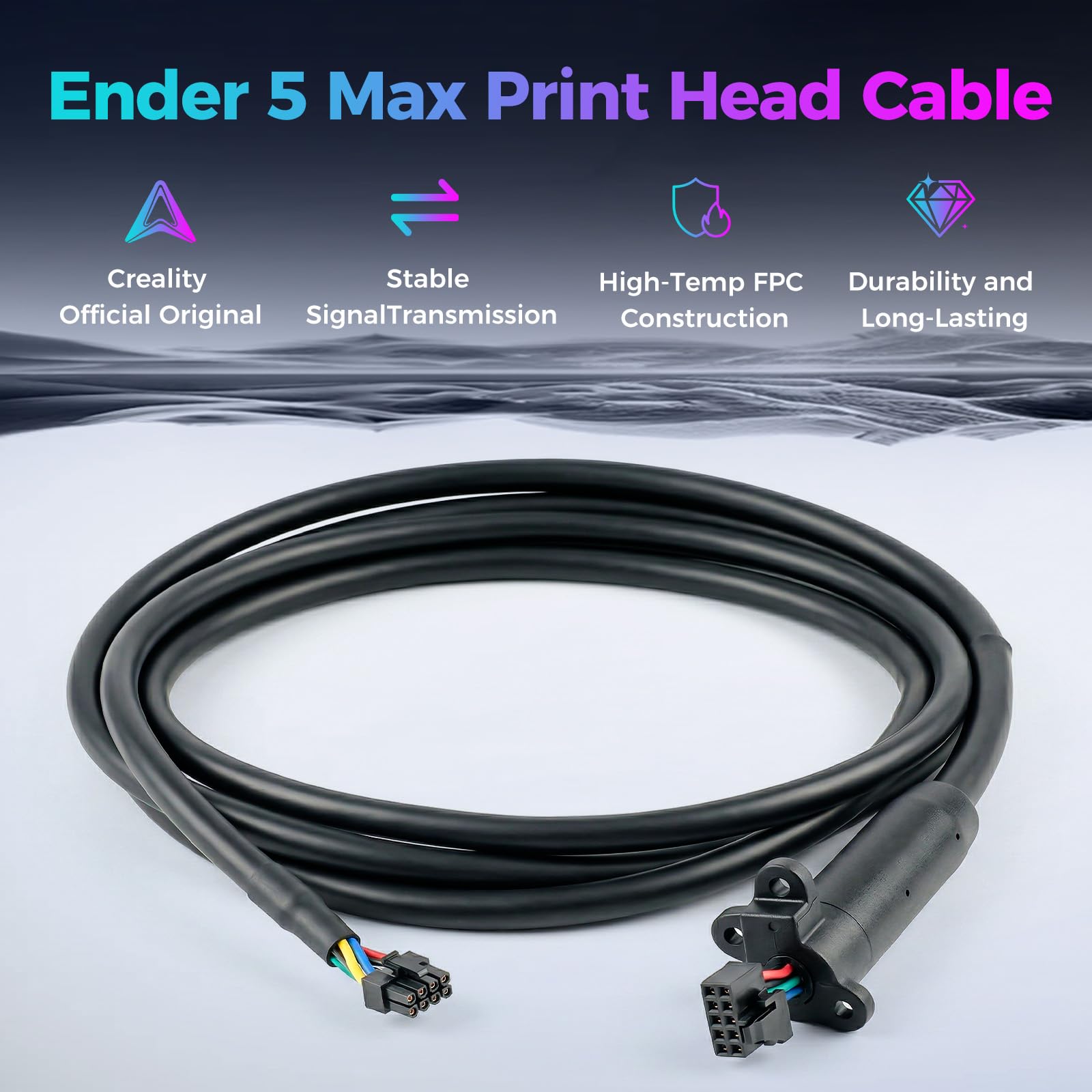 Creality Câble de tête d'impression officiel Ender 5 Max, câble de connexion de buse d'origine FPC plat et flexible, câble adaptateur Hotend pièces de rechange pour imprimante 3D Creality Ender 5 Max