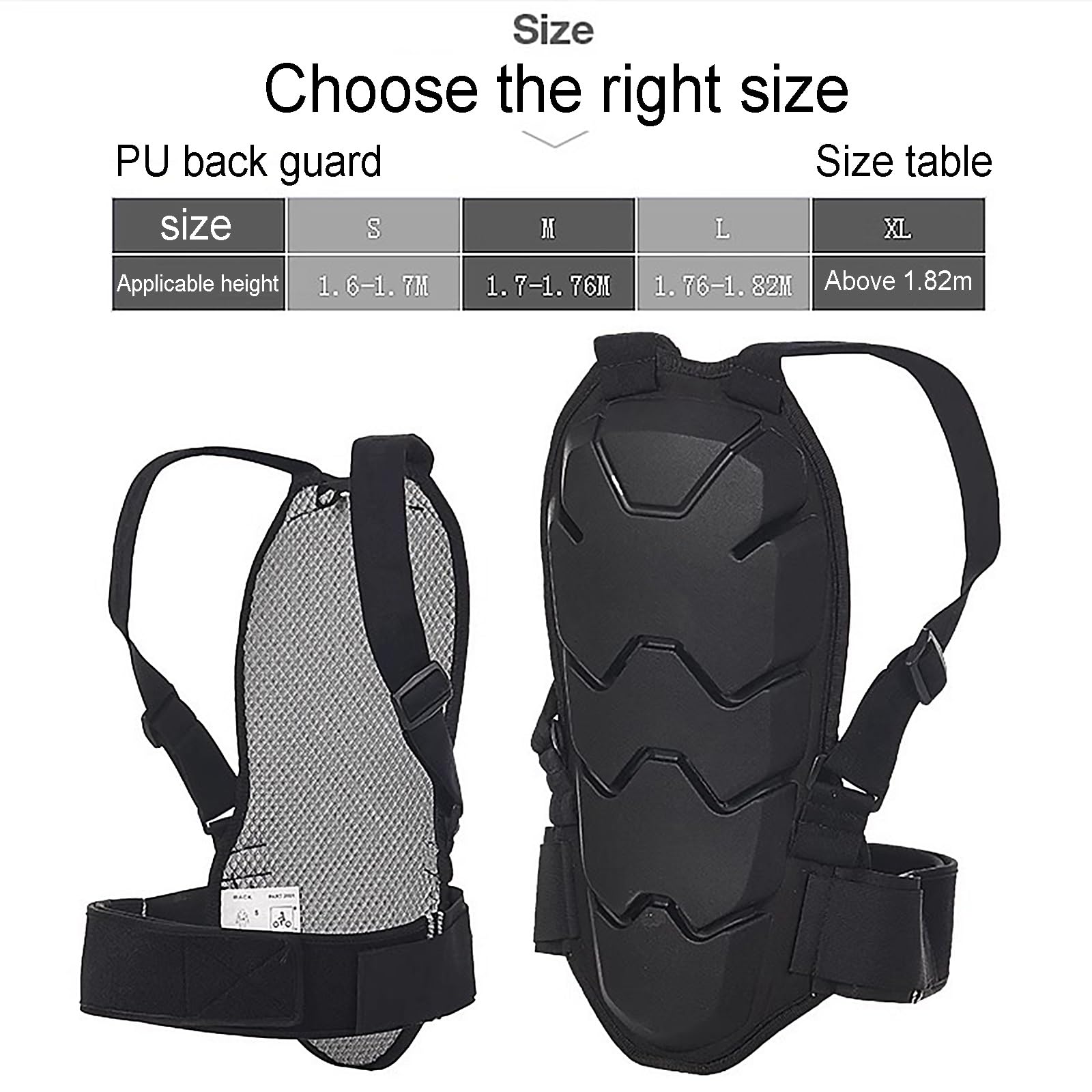 Protection Dorsale Moto Hommes Et Femmes Protection Dorsale Racing Moto Dos Protection De La Colonne Vertébrale Veste Anti-Chute Motocross Bodyguard Gilet Adulte Protection Dorsale Snowboard (Size :