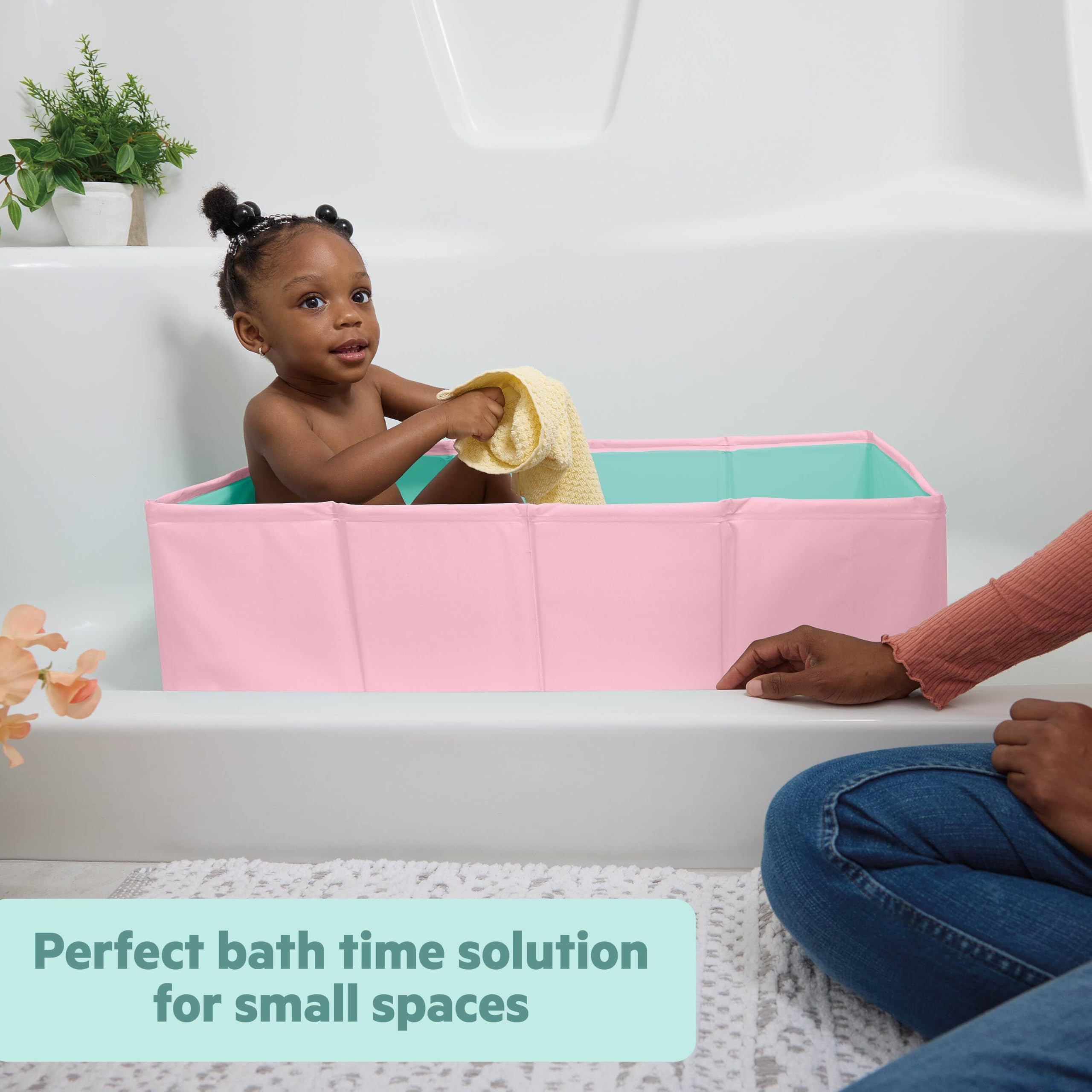 Bright Starts, Disney Baby Tuckaway Vaschetta Bagnetto Neonato Pieghevole, Vasca Neonato Bagnetto Portatile, per Uso Interno/externo, Adatta 12 Mesi-5 Anni, Rosa Minni