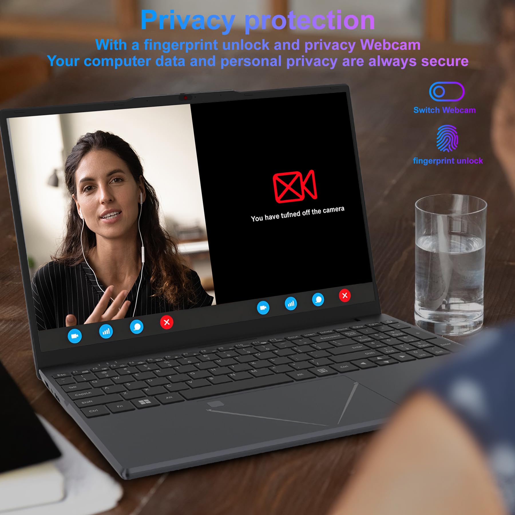 Computer portatile AMD Ryzen 5 3500U processore 16GB DDR4 512GB SSD, PC portatile grafico integrato AMD Laptop PC con supporto touch ID 2.4/5G WiFi Bluetooth USB 3.0 * 2, Mini HDMI*1