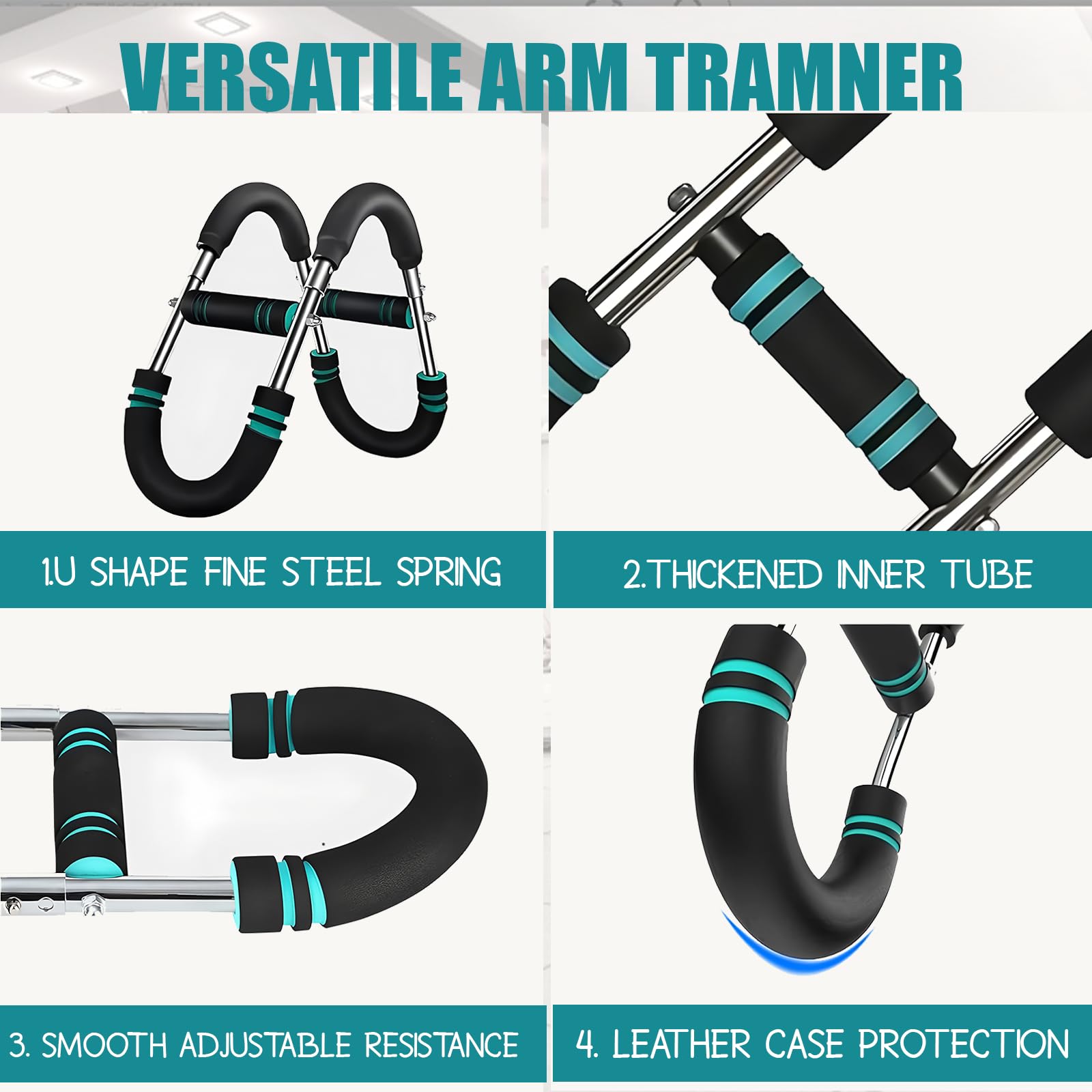 Twister Arm Trainer, Attrezzo per Esercizi Con Torsione a U, Espansore Toracico Regolabile, Power Twister Bar Portatile, per l'allenamento Muscolare di Petto, Braccia, Spalle e avambracci