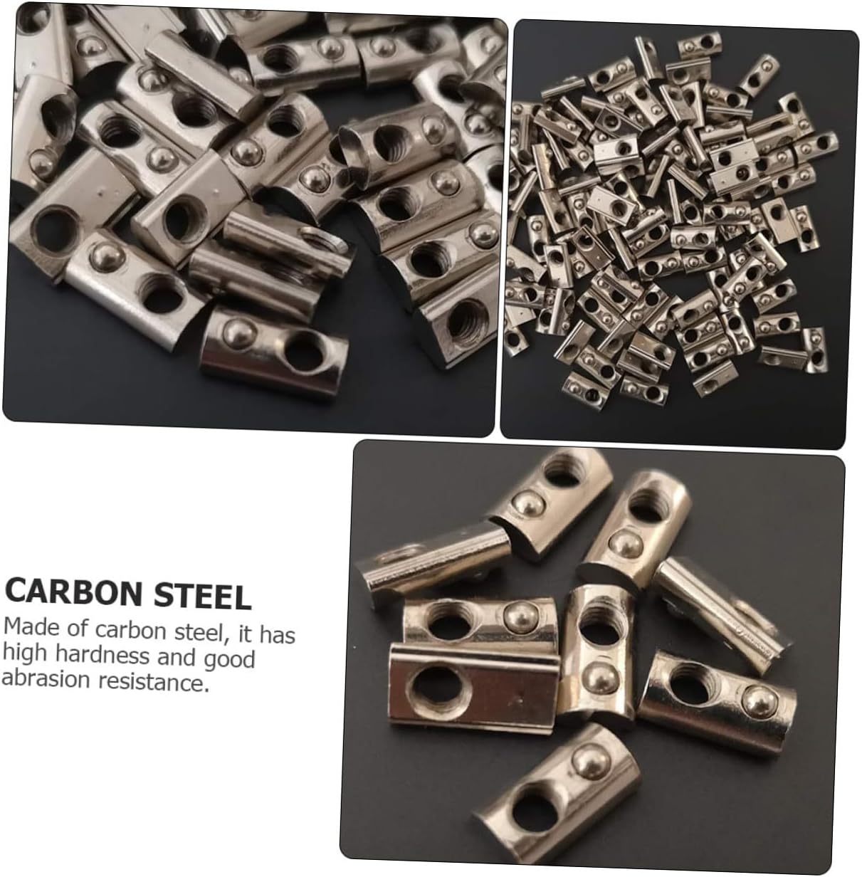 PRETYZOOM 100pcs Nickel-Plated Carbon Steel Roll-in Spring Nuts for Aluminum Profile Elastic Nuts for 3D Printer and T Slot Applications