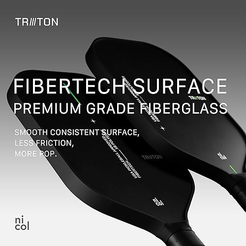 Miniatura 4 de Paleta de pickleball de Nicol 2025 Triton  Superficie híbrida de fibra de vidrio  Palas de control X8 PolyCore  Raqueta ligera de 0.551 in con