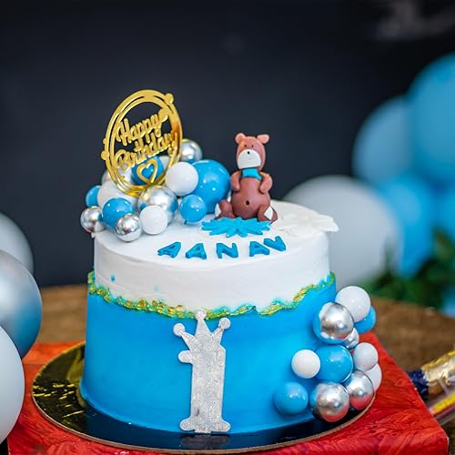 Miniatura 5 de ASTARON 20 piezas de decoración de pastel de bola, mini globos, bolas plateadas, palillos de tarta, bolas de decoración de tartas, bolas para