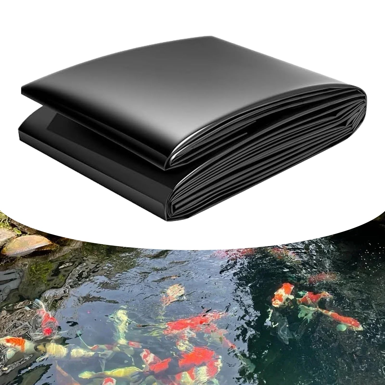 Heavy-Du - Rivestimento per laghetto, impermeabile, in PVC, per laghetti da pesce, fontane e cascate, dimensioni disponibili: da 1 m a 15 m, colore: nero