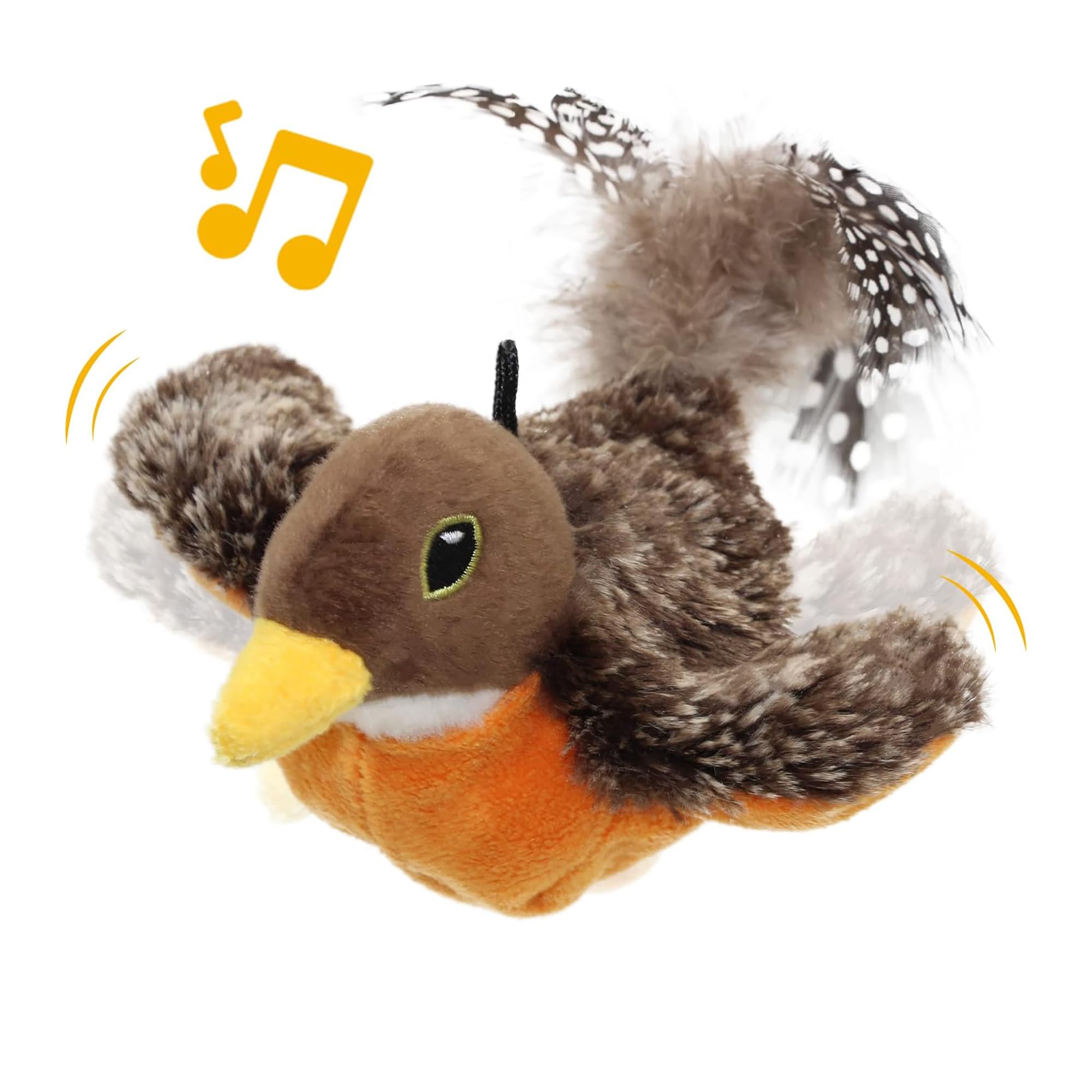 PETFUTURE Flapping Bird Cat Toy, Motion Activated with Catnip, 3 Modes & USB Rechargeable, Machine Washable Interactive Toy for Indoor Cats