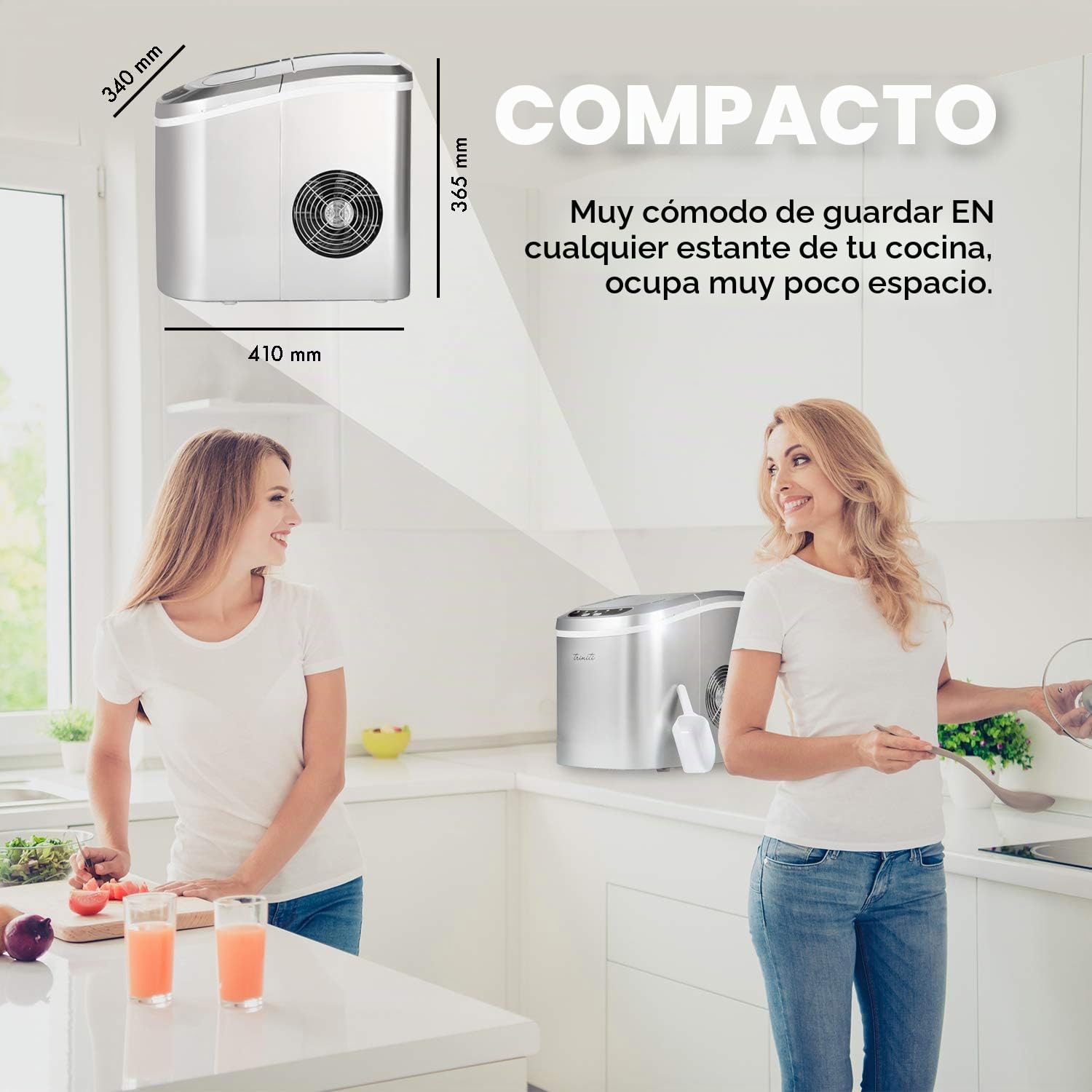 Máquina para cubitos de hielo fabricante TRINITI 15 kg en 24 h Ice Maker