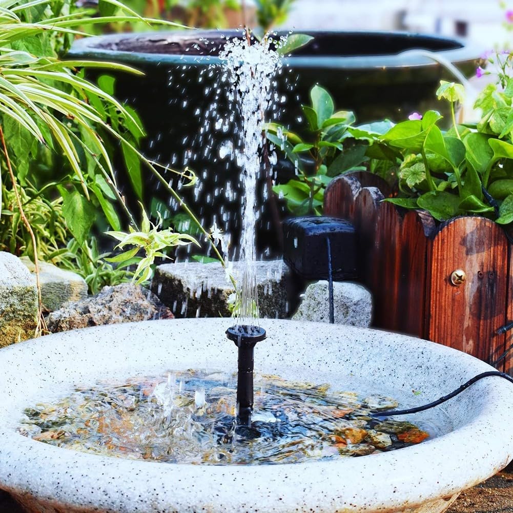 Zoegneer Kit pompa solare per fontana da 10 W, 9 V, per vasca per uccelli, laghetto, giardino, paesaggistica, cascata, caratteristica con flusso di 500 l di altezza, 100 cm, cavo da 3,25 m, pannello