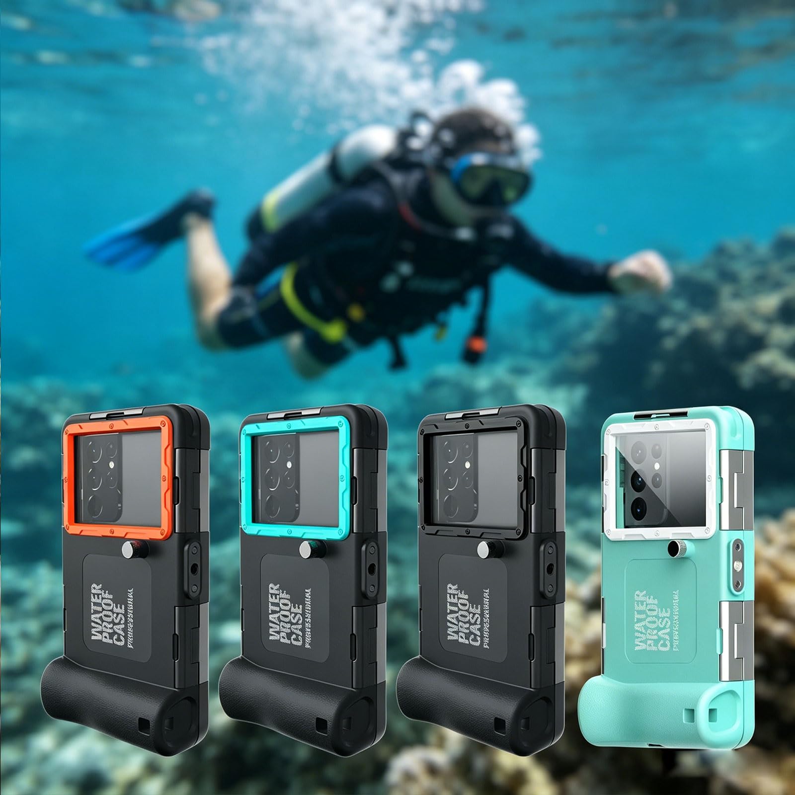 Shell impermeabile antiurto del telefono con la presa antiscivolo | Design ergonomico con guarnizione rinforzata per snorkeling e immersioni per dispositivi da 4,7 a 6,9 pollici
