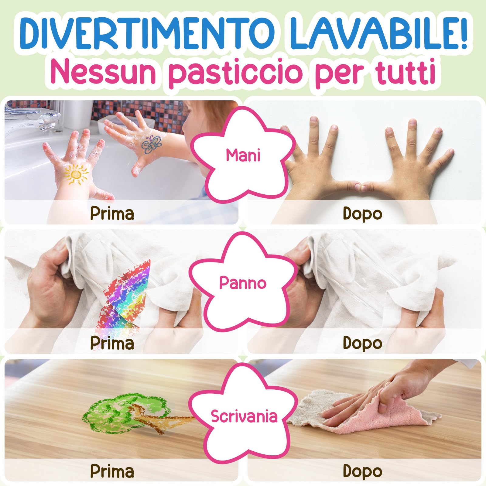 12 Pastelli Bambini 2 Anni + Forma Ergonomica Arachidi + Crayon per Bambini 1-3 Anni | Colori che non sporcano | Pastello a Razzo e Facili da Impugnare | Pastelli a cera