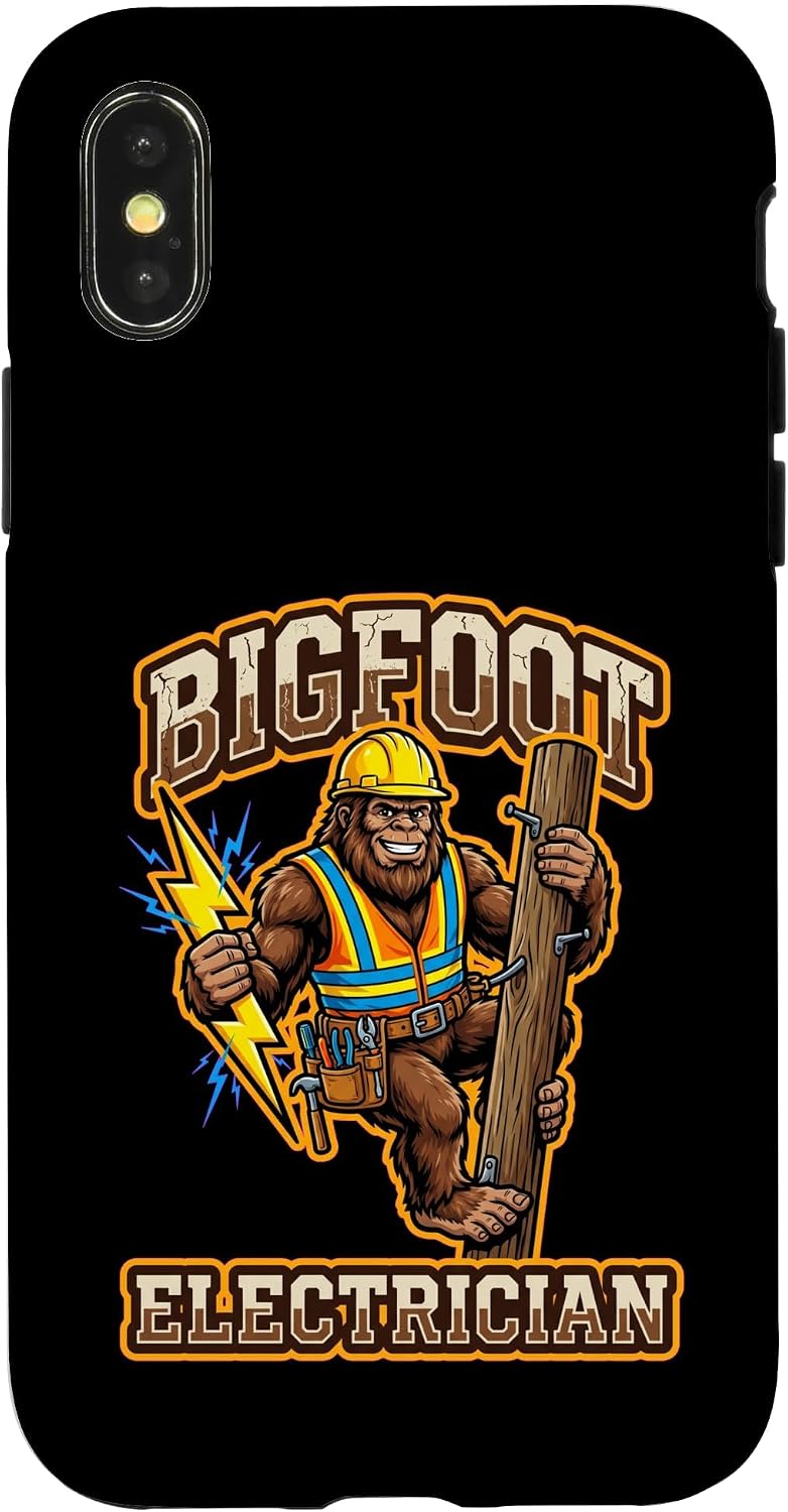 Funny Bigfoot Electrician Lineman Graphic Case for iPhone 14 Pro Max image 5