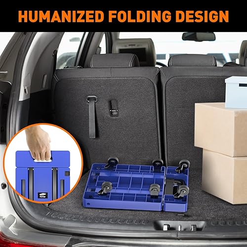 Miniatura 4 de Ronlap Camión de mano plegable, carrito móvil plegable con ruedas, carrito de equipaje resistente de 500 libras, carrito de mano portátil, carrito