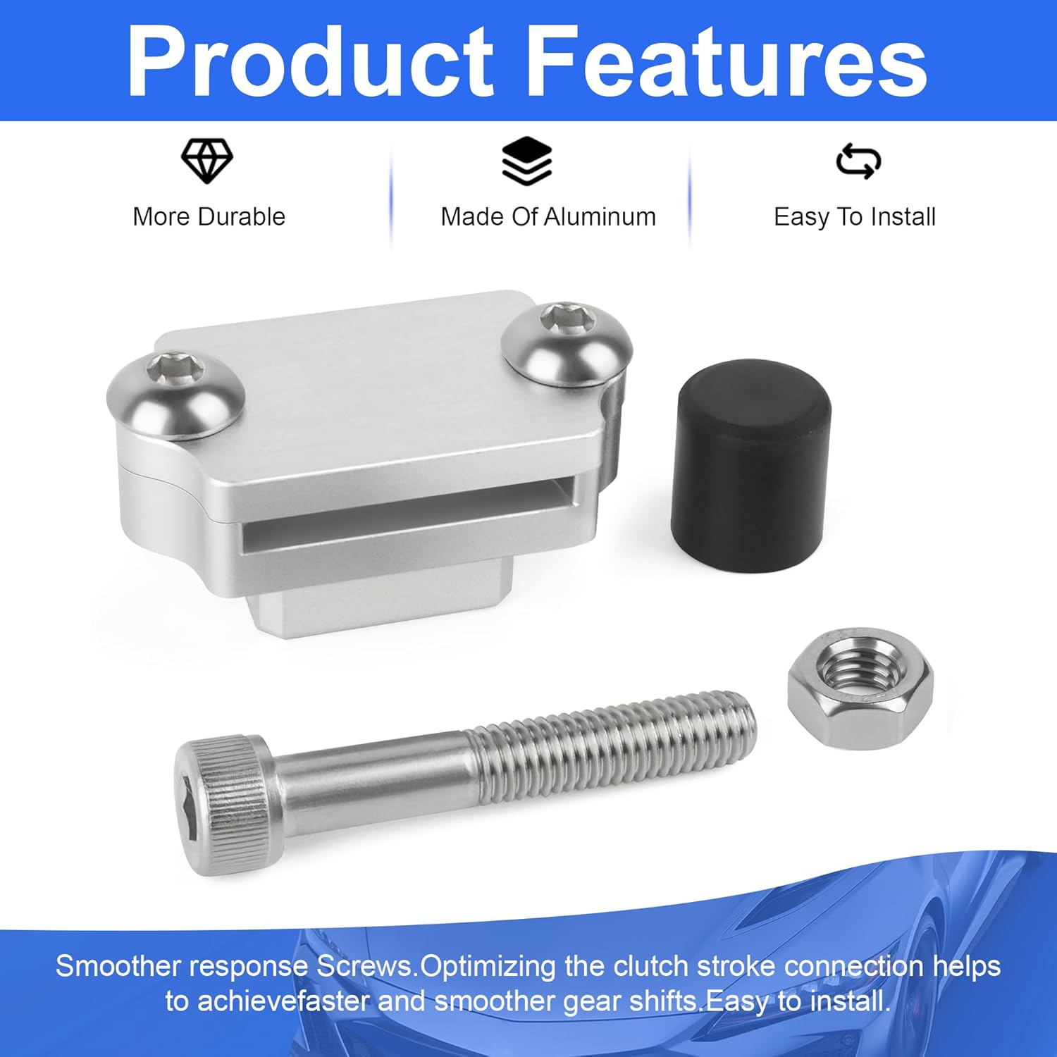 Clutch Pedal Stopper Plate Bracket Crank Kits- Universal Adjustable Billet Aluminum Clutch Accessories