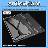Vista 4 de Miimall Funda transparente compatible con Samsung Galaxy Tab S9/10 Plus, ultrafina, ligera, resistente a los arañazos y a los golpes, no amarillea