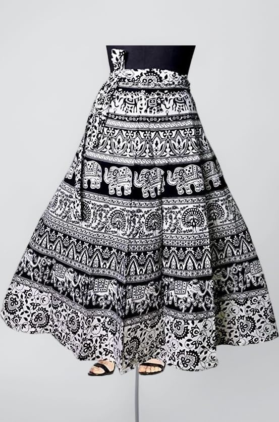 Women Cotton Maxi Skirt Nd Wraping Skirt. (Ae-50_Multicolored_Free Size)