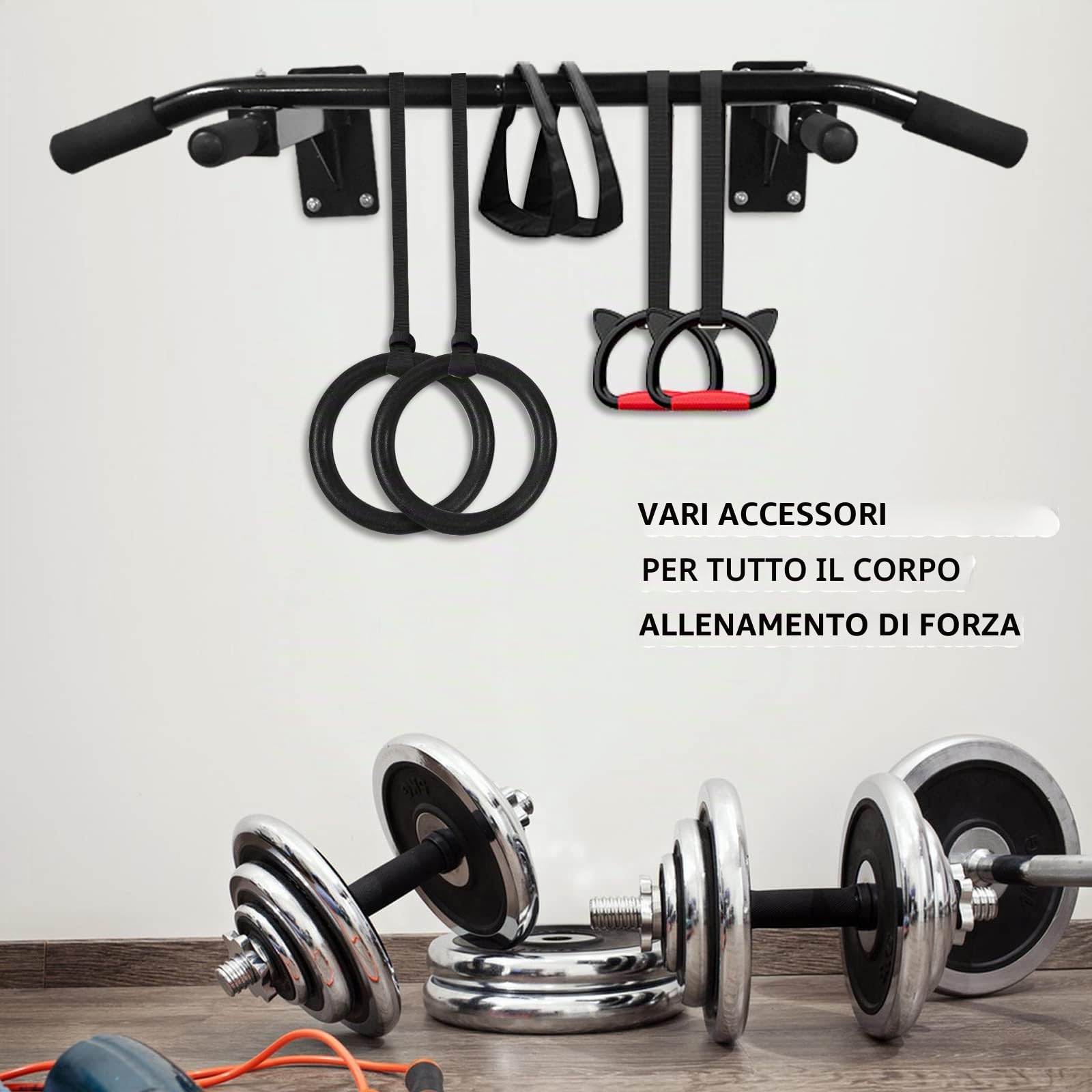 Muro Barre per Trazioni, Barra per Trazioni Montata a Parete con Maniglie Antiscivolo, Montaggio a Parete Sbarra Trazioni, Pull Up Chin Up Bar per Casa Fitness Palestra Allenamento Sollevarsi