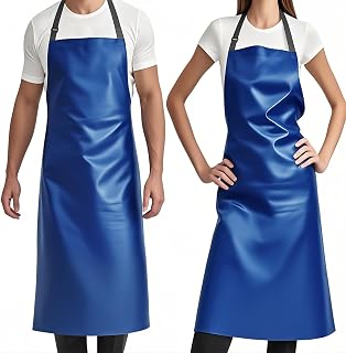 Heavy-Duty Waterproof Apron, Chemical Resistant Rubber Vinyl for Industrial, Lab, Kitchen, Butcher & Grilling (40")