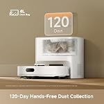 DREAME D20 Air Plus Robot sous vide et Mop Combo avec 20,000Pa Aspiration, 120 Jours Hand-Free, anti-tangling Tech, dock d'empilage automatique, nettoyage de tapis profond et la navigation intelligente, blanc