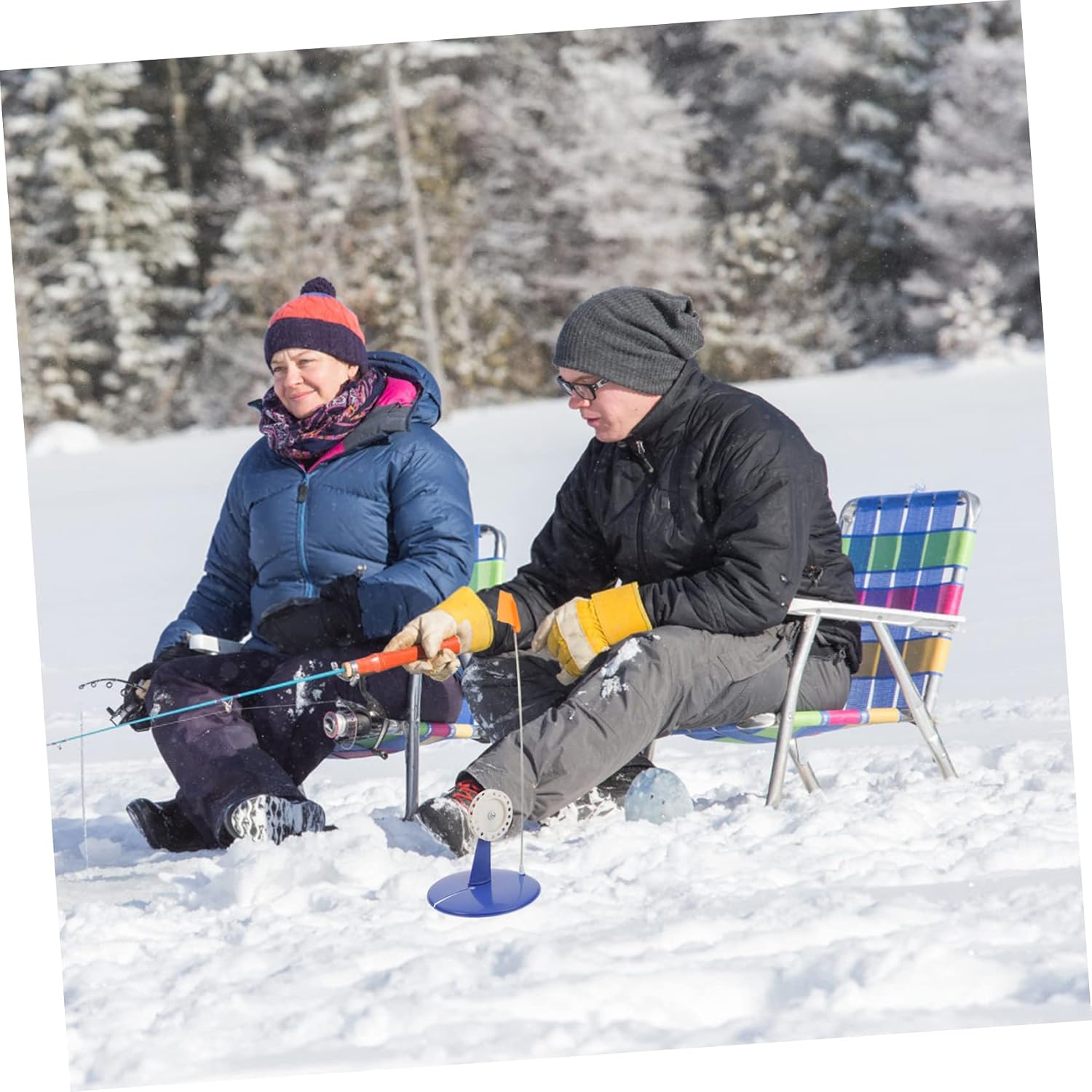 Portable Ice Fishing Tip-up Flag Base and Lightweight Winter Angling Supply for Convenient Fishing Alerts Freezing Conditions