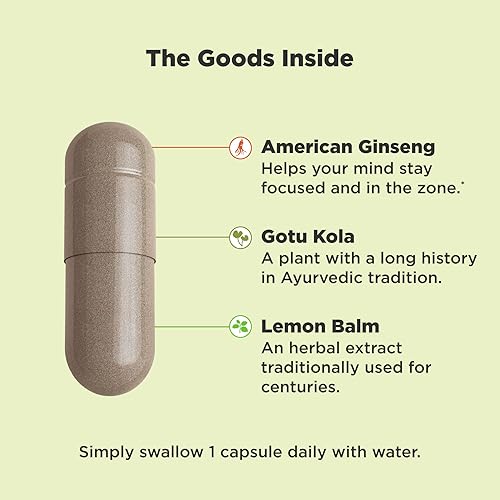 Miniatura 2 de OLLY Adaptógeno focal, ginseng, gotu kola, suplemento de apoyo al estado de ánimo, cápsulas vegetarianas - 30ct