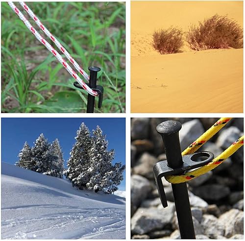 Miniatura 3 de BareFour - Juego de 4 estacas de acero forjado irrompibles e inflexibles, disponibles en Rocky Place Postre Snowfield y pastizales