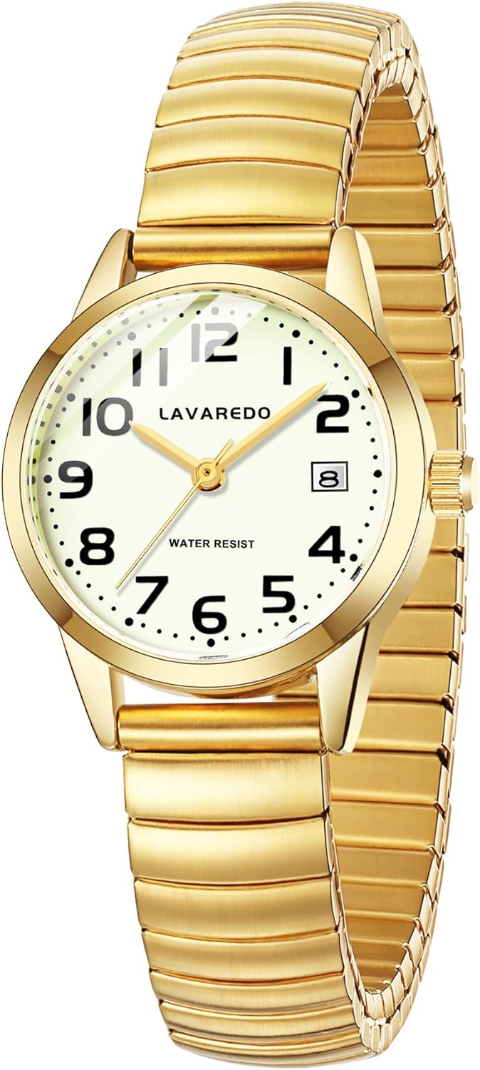 Elegant Gold Watches for Women Small Analog Watch, Waterproof Ladies Watches with Stainless Steel Expansion Band and Luminous Dial - Fashionable Christmas & Birthday Gifts for Women