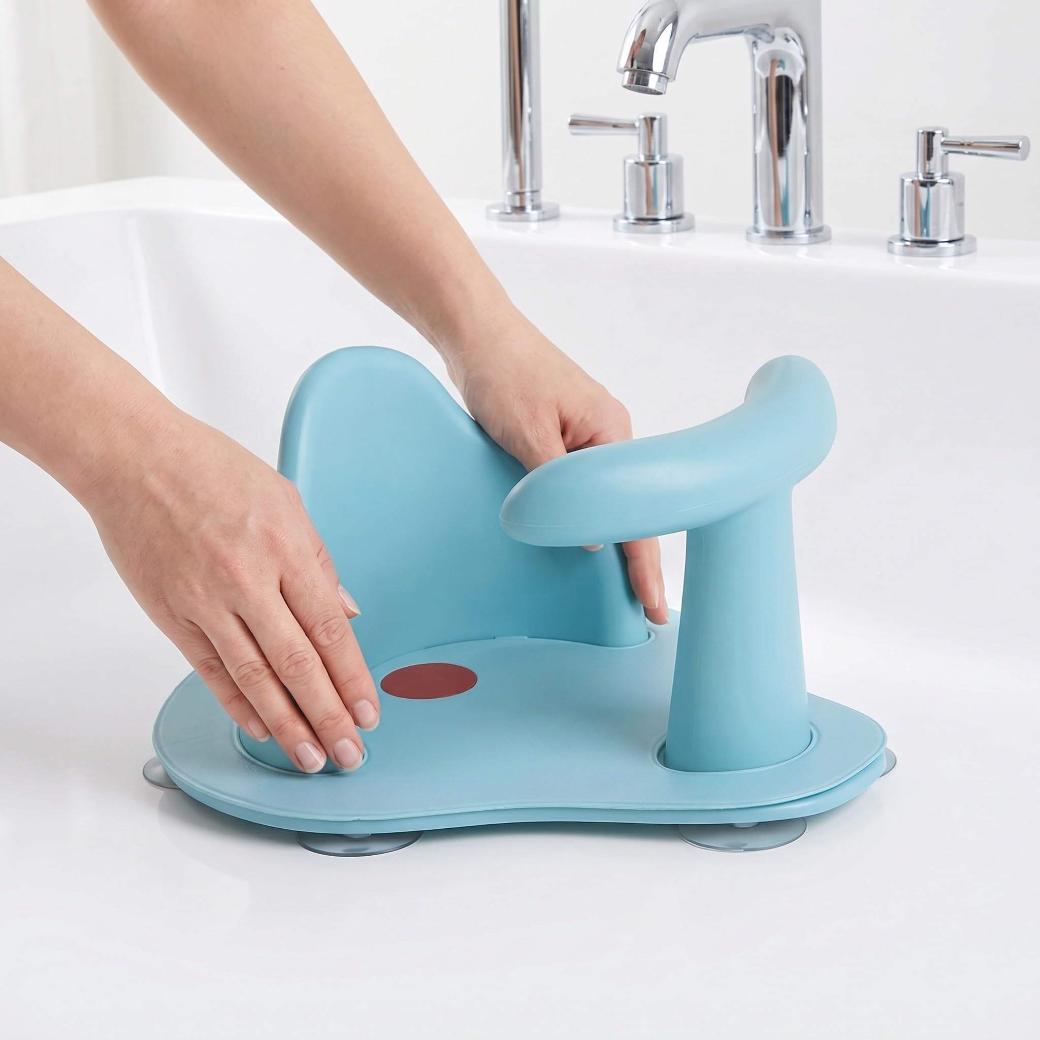 Silla de Baño para Niño Azul Cojín Antideslizante Pvc | Esquinas Redondeadas, Uso Doméstico, Diseño Práctico, Acabado Fuerte y Estable